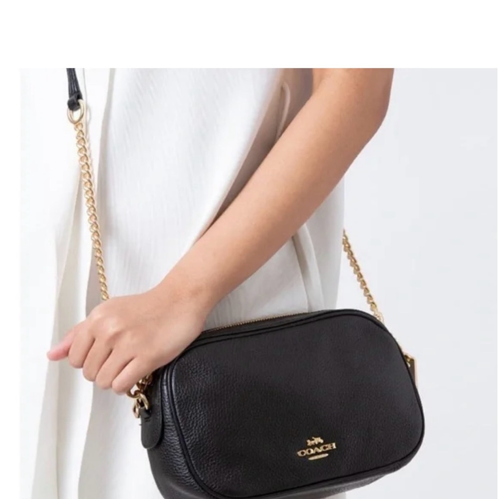 Coach Black Crossbody Bag with Gold Chain